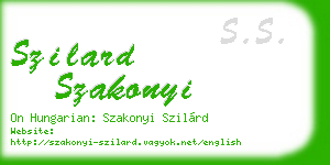 szilard szakonyi business card