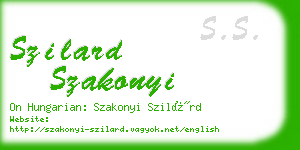 szilard szakonyi business card